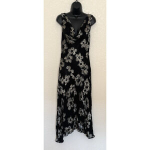 Vintage Y2K Bias Cut Dress Floral Asymmetrical Whimsigoth Fairy Grunge Ethereal